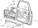1978 Ford Bronco - Exploded view diagram detailing the interior parts of a vehicle door.