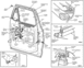 1978 Ford Bronco - Exploded diagram details the inner workings of a vehicle door assembly.