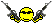 Smiley face with sunglasses and guns