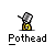 Pixelated logo with text 'Pothead' below a figure holding a shovel
