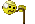 Yellow smiley face icon with arms holding a stick