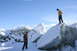 1995 Jeep Cherokee - Two individuals explore a landscape of broken ice and snow under a clear blue sky.