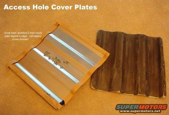 10plates.jpg $80 plus shipping by USPS Priority in the US from 38133.  Each about 10&quot; front-to-back and just over 3 ridges wide (as shown), so they'll cover a hole less than 8&quot; long & 3 ridges wide.  Includes self-drilling screws & mastic sealing tape (TackyTape).  For info on purchasing one, e-mail me thru my profile here.

As of May 2020, I have several sets.

[url=http://www.supermotors.net/registry/media/919937][img]http://www.supermotors.net/getfile/919937/thumbnail/tackytape.jpg[/img][/url] . [url=https://www.supermotors.net/vehicles/registry/media/1158168][img]https://www.supermotors.net/getfile/1158168/thumbnail/20200318_154121.jpg[/img][/url]