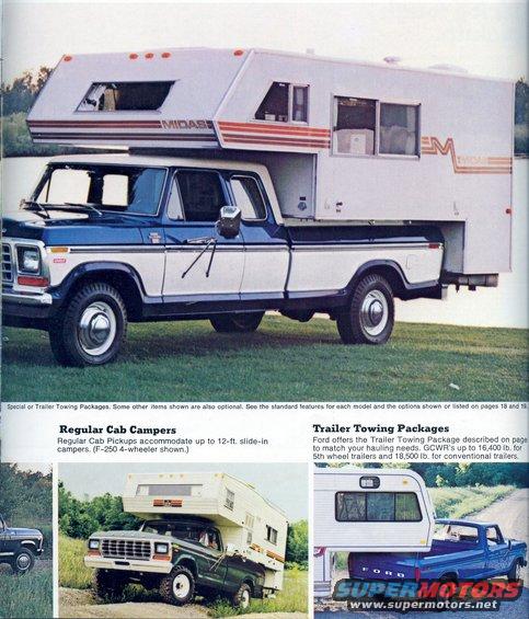 1978 Ford F-Series truck with a white and orange Midas camper shell