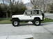 1995 Jeep Wrangler - This Jeep Wrangler is parked on a concrete driveway with trees and a mountain in the background.