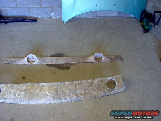 fiberglass laid and speaker holes cut out