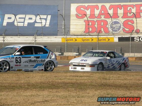 Me tight on the tail of a honda cup driver.