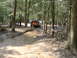 1991 Ford Bronco - Multiple off-road vehicles navigate a muddy path through a dense forest.
