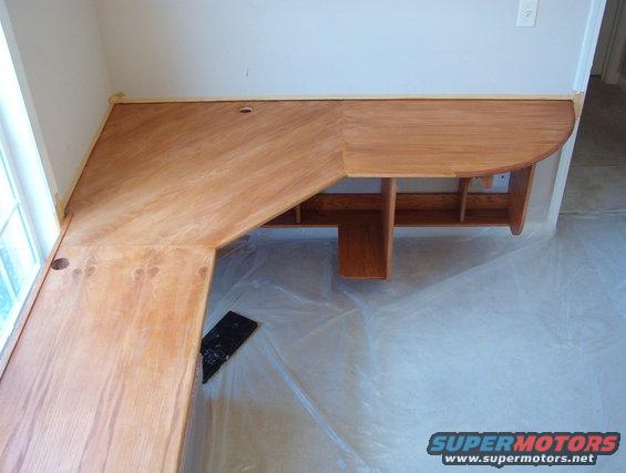 71stained.jpg The first coat is dry, scuffed, & tacked - ready for the 2nd coat.