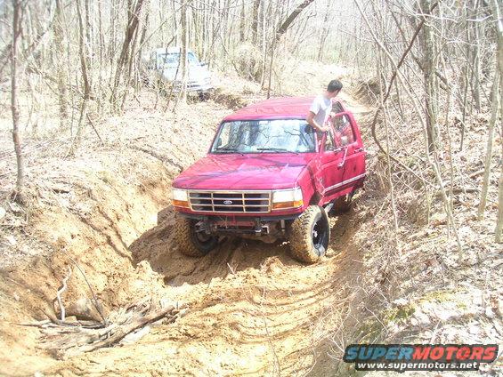No lockers made this part pretty impossible.  Pic doesn't do it justice, but that rut my right side has to go through is real deep and slick.  You can see where people had put sticks and log in it to make it easier.