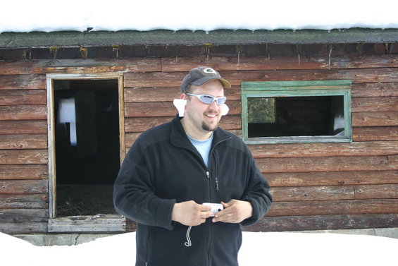 img_9775.jpg Dan with tissue in his ears so he could shoot without going deaf.
