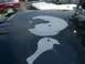 1992 Ford Ranger - Peeling paint is visible on the dark blue roof of a vehicle, with other cars in the background.