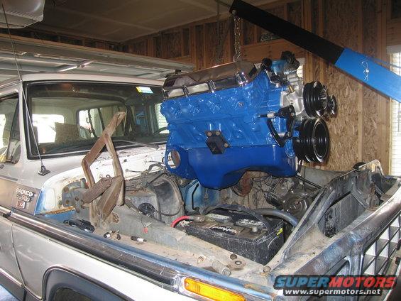 Another shot...  Had to push the tranny and T-case as far back in their mount as possible before everything would line up.