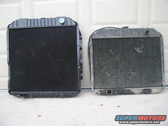 Here's my new 4 core supercooling radiator next to my old stock 3 core.
