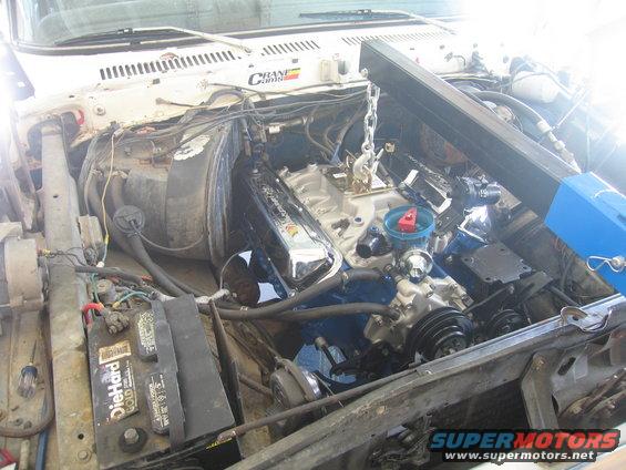 Kind of a shame to put such a clean engine in such a dirty engine bay, but I'm sure it won't stay clean for long!