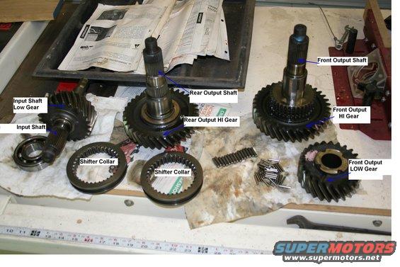 np205-119.jpg The internals of the venerated NP205. Center drive gears not shown. And yes, I realize the picture is labeled incorrectly...