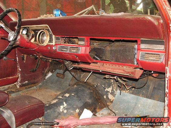 1966 Ford Ranchero interior dashboard, red
