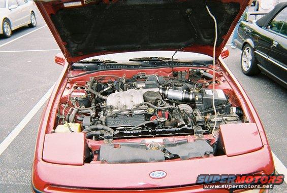1991 Ford Probe engine bay with V6 engine visible