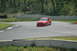1993 Ford Mustang - A red sports car navigates a turn on a paved race track surrounded by trees.