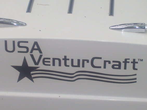 White surface with dark gray VenturCraft logo and USA text