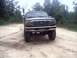 1996 Ford Bronco - A dark green 1996 Ford Bronco is parked on a dirt road, surrounded by trees.