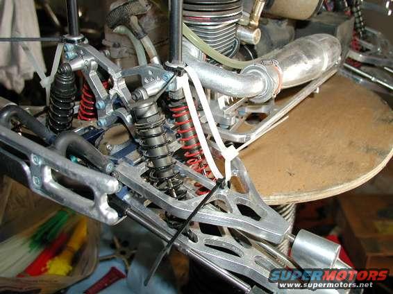 Close-up of rear suspension