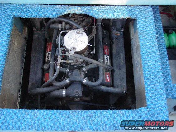 Boat engine with "260" visible on the side