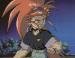 Anime character with spiky red hair and glasses