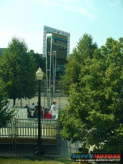 Molson Canadian scoreboard showing race cars