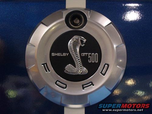 Shelby GT500 badge on blue car