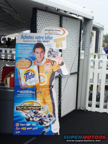 Cardboard cutout of Andrew Ranger holding Tide detergent