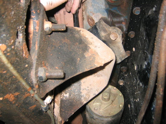Engine motor mounts with bolts and starter motor