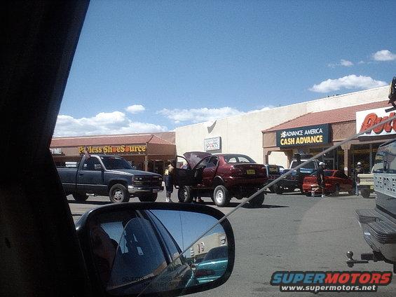 I used to see this running around Las Vegas, NM.  It still cracks me up.  Somebody dropped a Mazda body right onto an S-10 frame, you can still see the huge frame rails sticking under it.