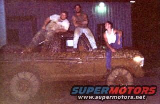 This is me and Pig and Jason McElyea sitting on my bronco that night. McElyeas wife took the pic.