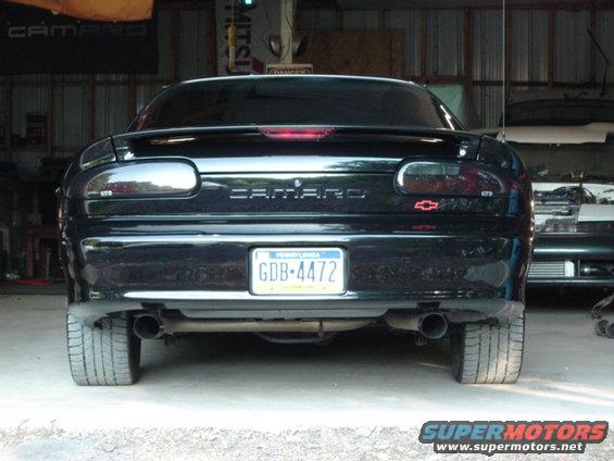 Black 2002 Chevrolet Camaro rear view with Pennsylvania license plate