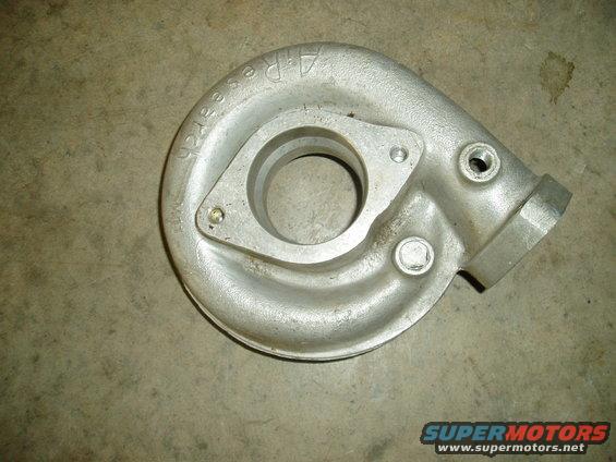 Aluminum turbocharger housing with "A.R. Research" cast into it