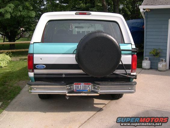 Picture of the rear end afte covering that blasted rusted holed in the bottom middle of the tailgate.