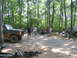 1995 Ford C-350 (Centurion Conversions) - A green 1995 Ford C-350 (Centurion Conversions) pickup truck is seen in a wooded area with several people gathered around.