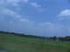 1995 Ford C-350 (Centurion Conversions) - A wide view of a rural landscape with grassy hills and a distant tree line.