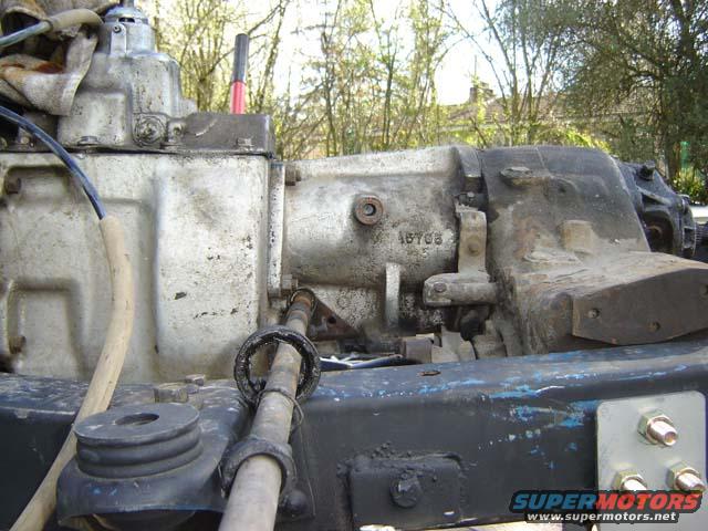 close-up of vehicle transmission and part of the frame
