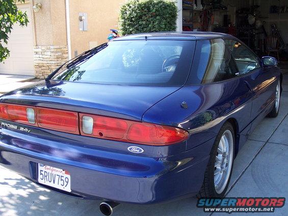 1995 Ford Probe GT rear view, blue paint, California license plate 5RUV759