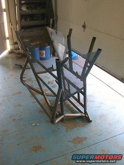Custom metal frame with mesh panels and tubing