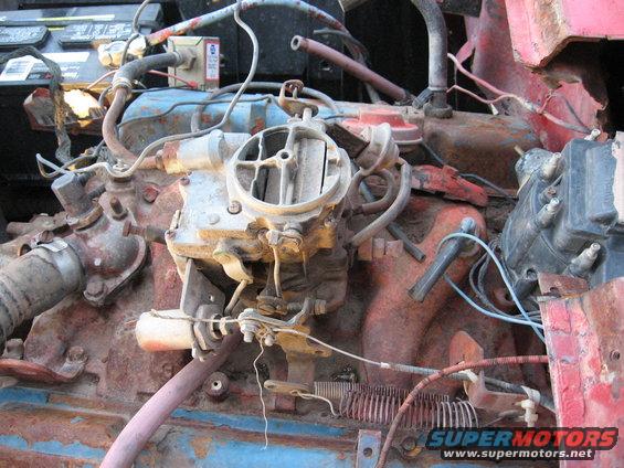 Engine bay with carburetor and distributor