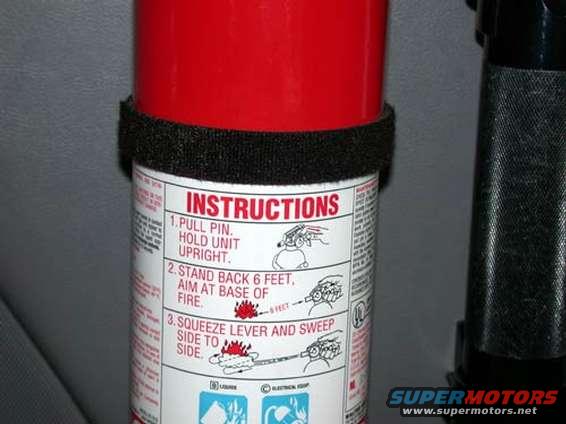 fire extinguisher with instructions on it