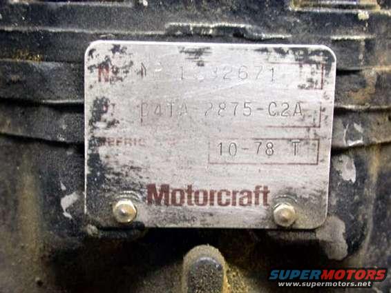 Motorcraft part tag with numbers 132671, F41A 2875-C2A, and 10-78 T