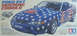 1995 Ford Mustang - Box art for a 1995 Ford Mustang Cobra R model kit, a patriotic stars and stripes racing livery.