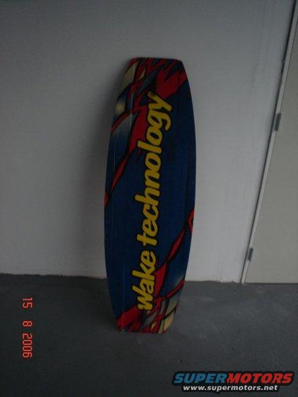 Wakeboard with 'wake technology' text