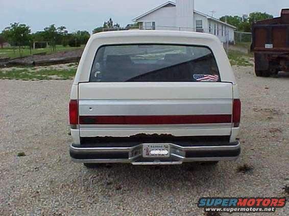 Back end.  Notice the typical rust on the bottom of the tailgate.  We've had this fixed once already.