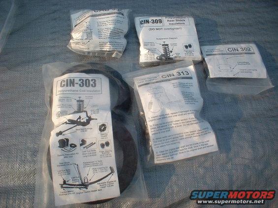 Various polyurethane suspension parts including coil insulators and shock insulators