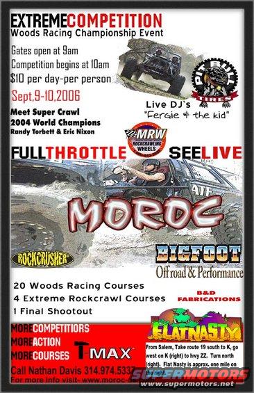 Poster for Extreme Competition Woods Racing Championship Event on Sept 9-10, 2006, off-road vehicles and event details